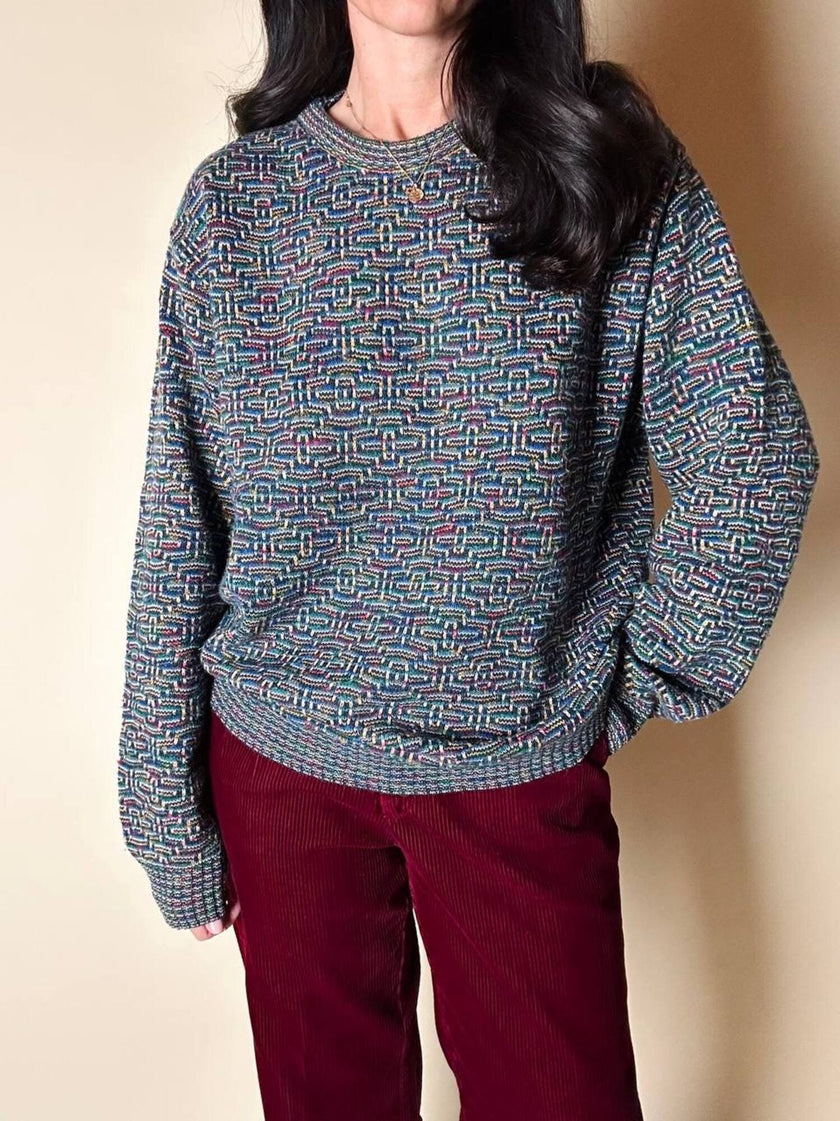 Vintage Missoni Sport Pullover mit mehrfarbigem geometrischen Muster