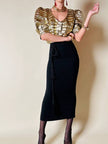 Gonna vintage Gai Mattiolo Couture modello a tubino in crèpe nero