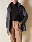 Gilet dolcevita Stefanel vintage in lana marrone a coste