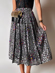 Gonna vintage in seta jacquard operata con lamé  argento – Tessuto Gianni Versace