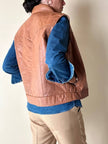 Gilet in pelle Frye color cuoio con impunture verticali