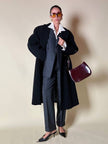 Tailleur gessato giacca/pantalone in lana grigio antracite “Antonio Fusco”