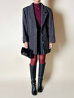 Manteau-blazer Yves Saint Laurent en tweed avec boutons bijoux logotés