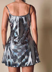 Canotta/mini dress in tessuto ologramma iridescente “Yves Saint Laurent”