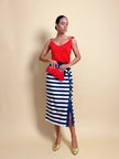 Longuette a righe bianche e blu con bottoni dorati “Yves Saint Laurent”