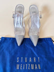 Slingback vintage a punta in plexi e strass argento Stuart Weitzman