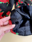 Blazer doppiopetto in tessuto moiré fantasia rose rosse
