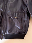 Bomber aviator oversize in pelle testa di moro