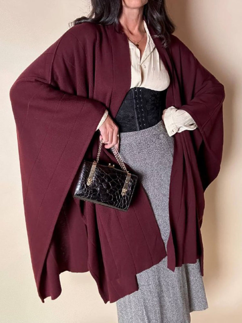 Mantella in maglia bordeaux a punto stoffa Pierre Cardin