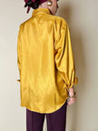 Camicia oversize in raso stropicciato color zafferano