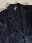 Blazer vintage State of Claude Montana in tessuto jacquard nero bacchettato