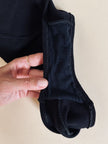 Costume intero in tessuto nero a costine con inserto in tulle “Emporio Armani”