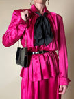 Abito longuette in raso di seta fucsia “Mulberry”