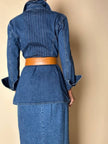 Giacca Christian Lacroix in denim modello sciancrato con lavorazione a nervature