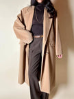 Cappotto doppiopetto Max Mara vintage in lana cammello chiaro