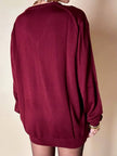 Pullover con scollo a V in misto lana bordeaux Wifshire