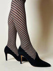 Décolleté in suede nero con taglio a punta “Yves Saint Laurent”