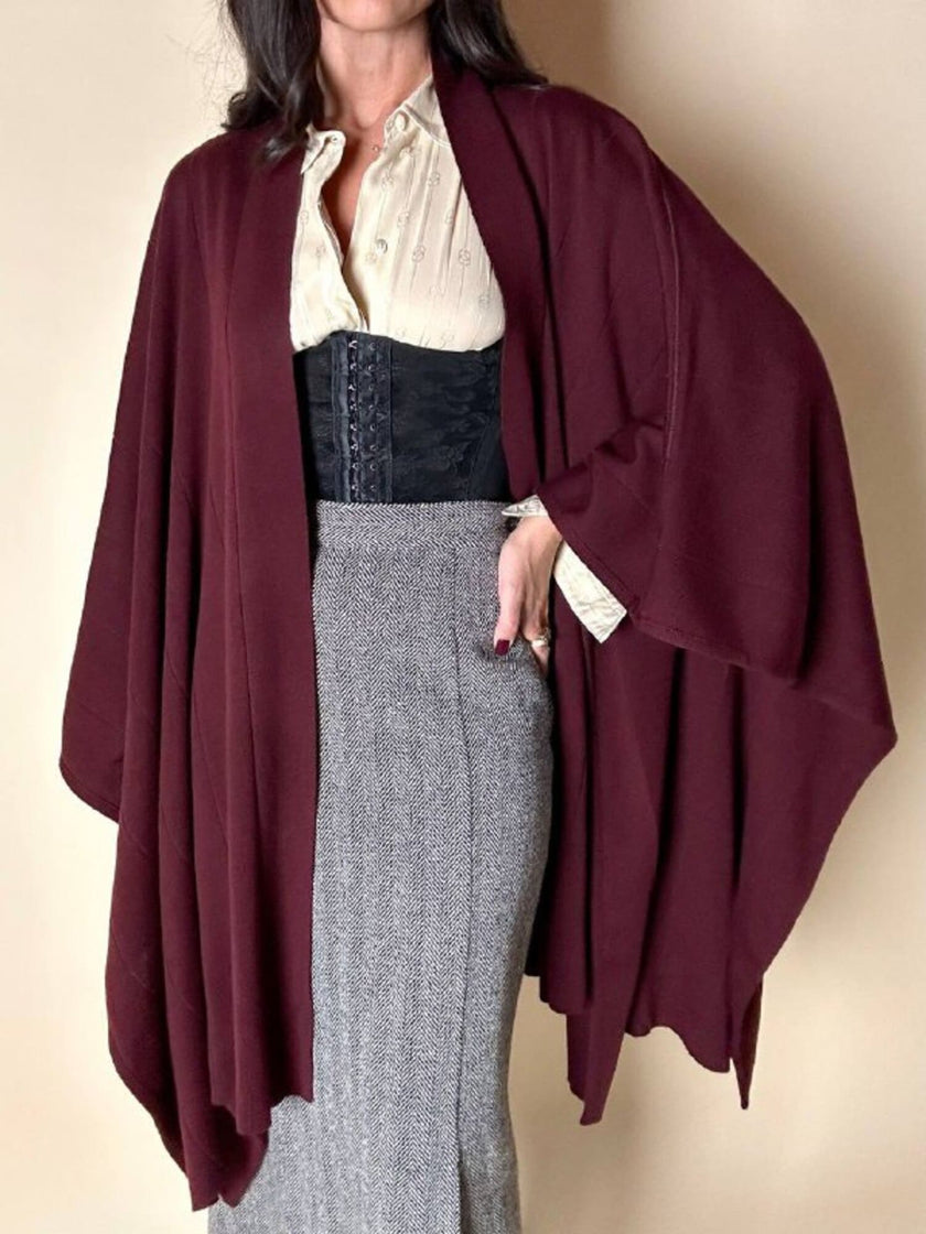 Mantella in maglia bordeaux a punto stoffa Pierre Cardin