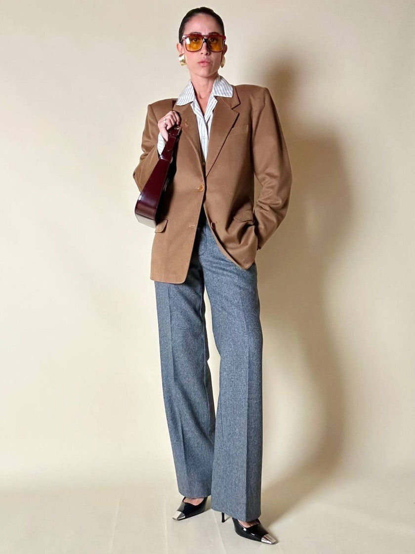 Pantalone classico in lana grisaglia “Yves Saint Laurent”