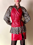 Wrap top in pelle rossa “Marina Babini”