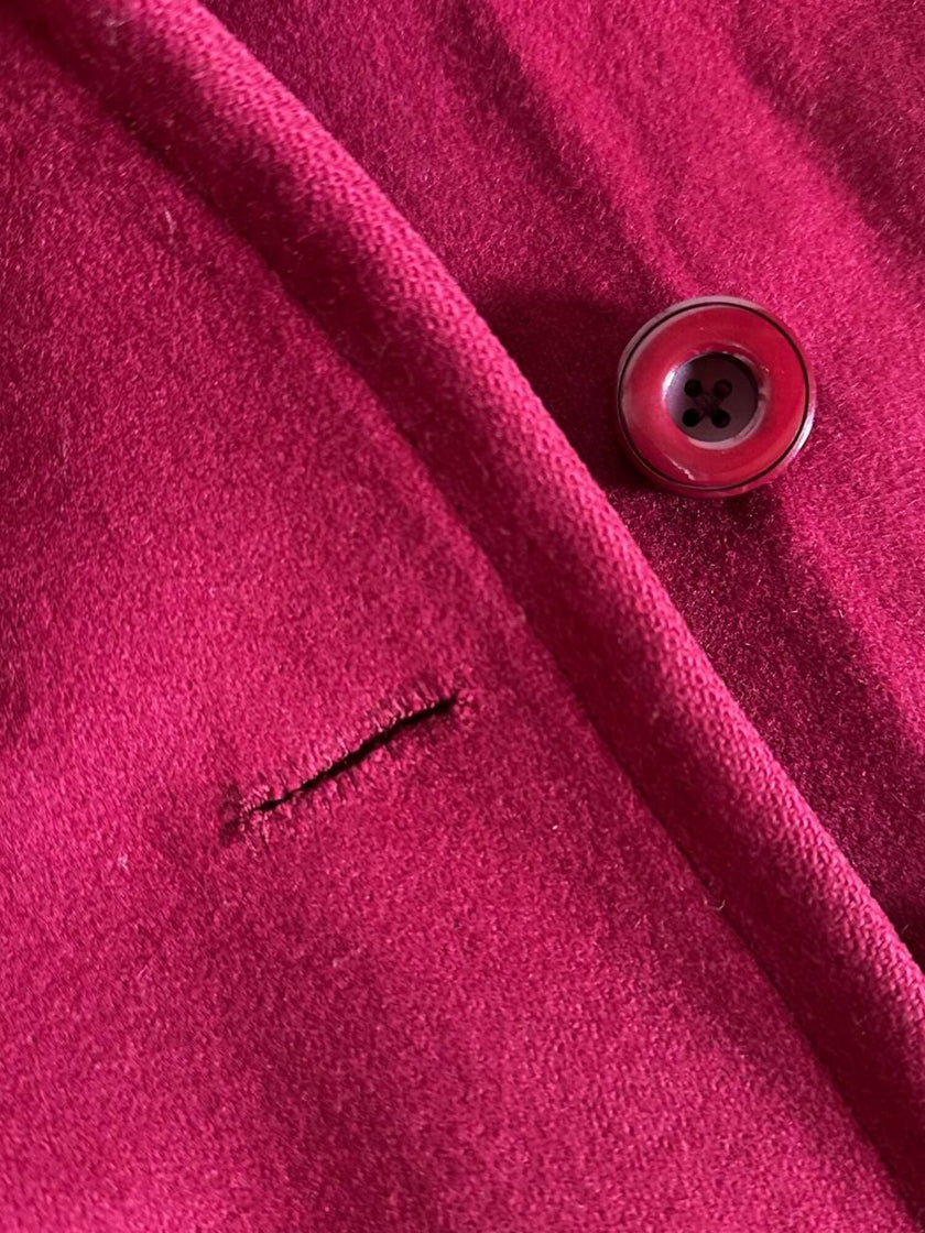 Giaccone Yves Saint Laurent in lana rosso Borgogna