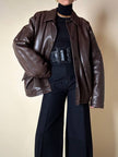 Giacca/bomber aviator in pelle testa di moro “Belfe & Belfe”