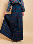 Maxi kilt sartoriale in lana fantasia tartan