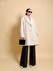 Cappotto sartoriale in lana e alpaca color panna