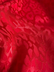 Camicia vintage Yves Saint Laurent in raso jaquard rosso con bottoni neri