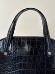 Vintage Versace Tasche aus schwarzem Leder mit Krokodilprägung