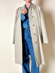 Vintage Burberry’s beige quill gabardine trench coat with matching belt and Check lining