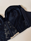Bustier in raso di seta e pizzo nero “Ponsesina”