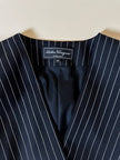 Mini blazer doppiopetto gessato in lana nera “Salvatore Ferragamo”