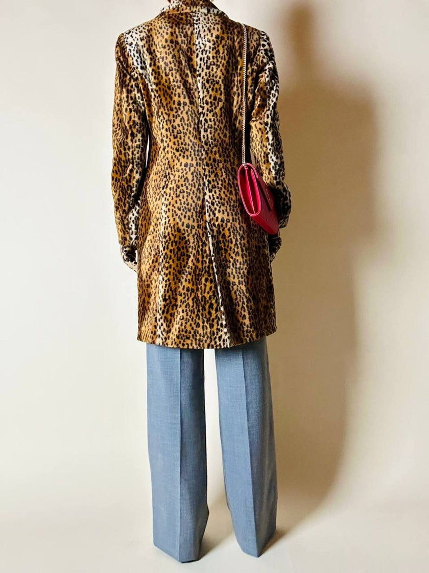Cappotto leopardato in eco cavallino