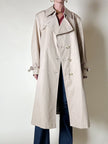 Trench in gabardine color cammello con fodera check “Mandria”