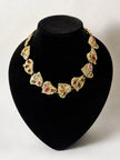 Vintage Yves Saint Laurent Collier mit herzförmigen Elementen und eingefassten, mehrfarbigen Kristallen
