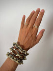Bracciale KMO Paris multichain in metallo argento whips e glitter oro