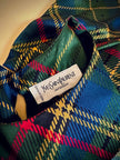 Blusa in raso di seta tartan 