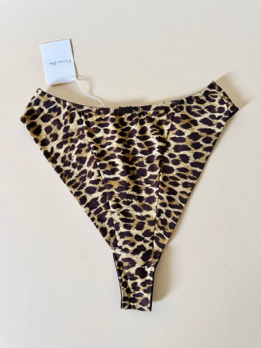 Perizoma leopardato a vita alta “Christian Dior”