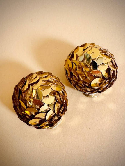 Clip a bottone in paillettes oro