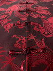 Giacca vintage in tessuto jacquard bordeaux con draghi cinesi e alamari
