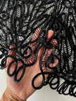 Giacca vintage in seta nera con ricami soutache e alamari
