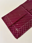 Mini foulard vintage Yves Saint Laurent bordeaux con loghi avorio
