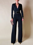 Jumpsuit nera in jersey “Solleciti”