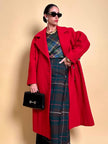 Cappotto in drap di lana rosso vivo