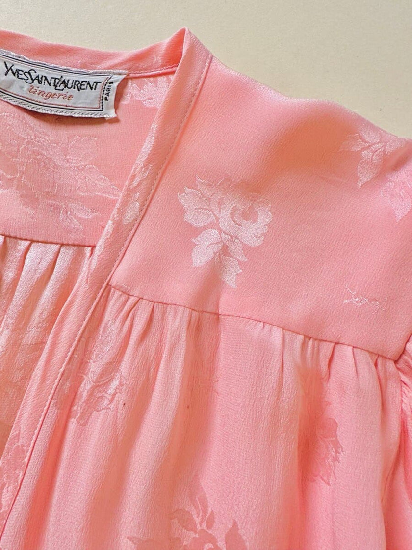 Ensemble in seta Jacquard rosa “Yves Saint Laurent”