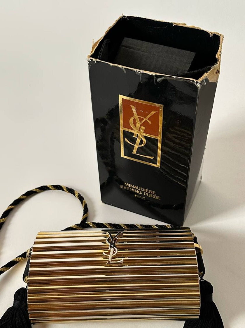 Yves Saint Laurent Minaudière Opium Evening Purse vintage