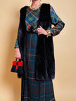 Blusa in raso di seta tartan 