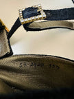 Scarpe in broccato nero con fibbie gioiello Yves Saint Laurent