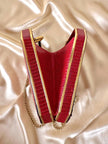 Borsa vintage Sgargi forma ottagonale in lizard rossa con tracolla in catena